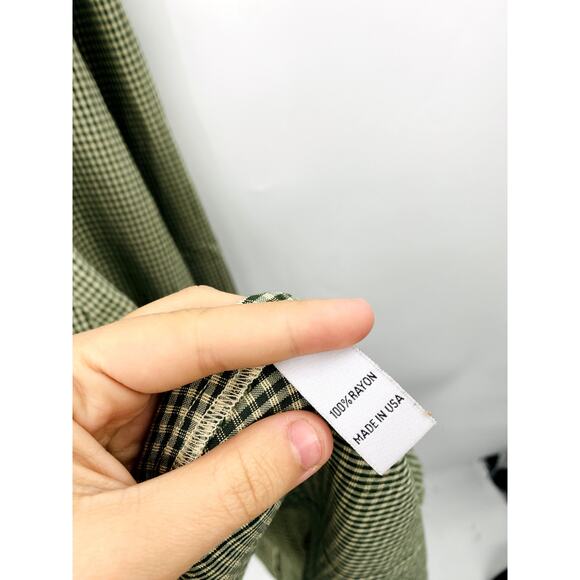 Christy Dawn XS Autumn Green Gingham Wrap Dress - Picture 5 of 5